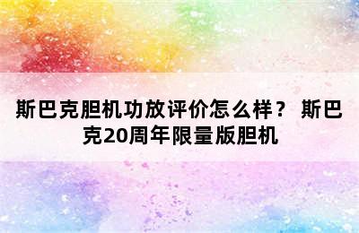 斯巴克胆机功放评价怎么样？ 斯巴克20周年限量版胆机